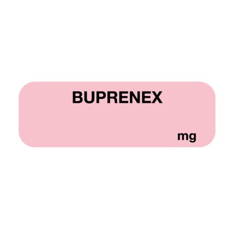 Nevs Label, Buprenex mg 1/2" x 1-1/2" Pink w/Black SANTW-0233